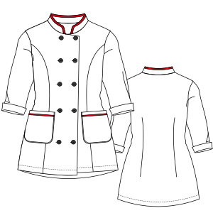 Patron ropa, Fashion sewing pattern, molde confeccion, patronesymoldes.com Chef Jacket W 9598 UNIFORMS Jackets